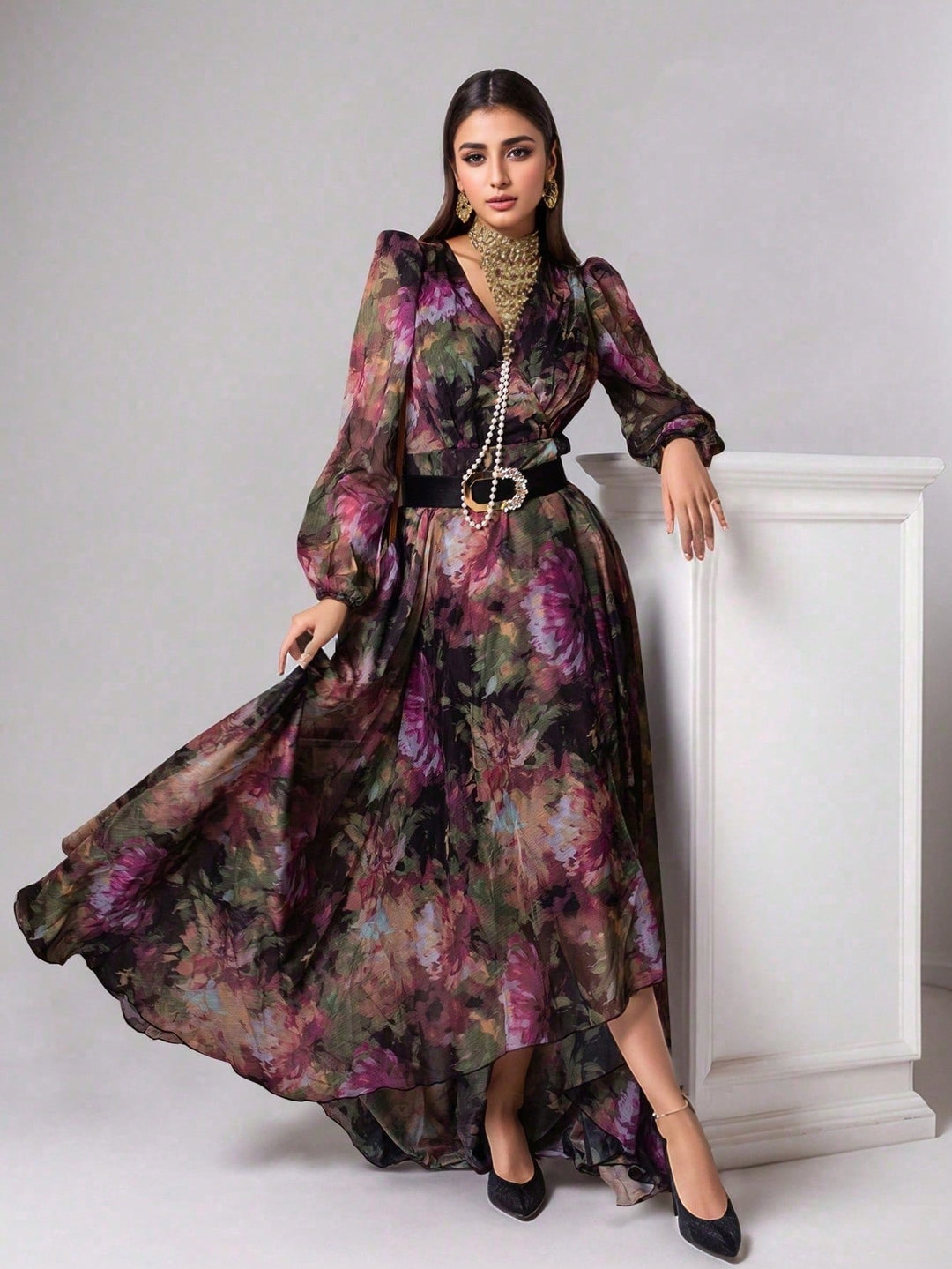 Rochie maxi SHEIN, mix culori