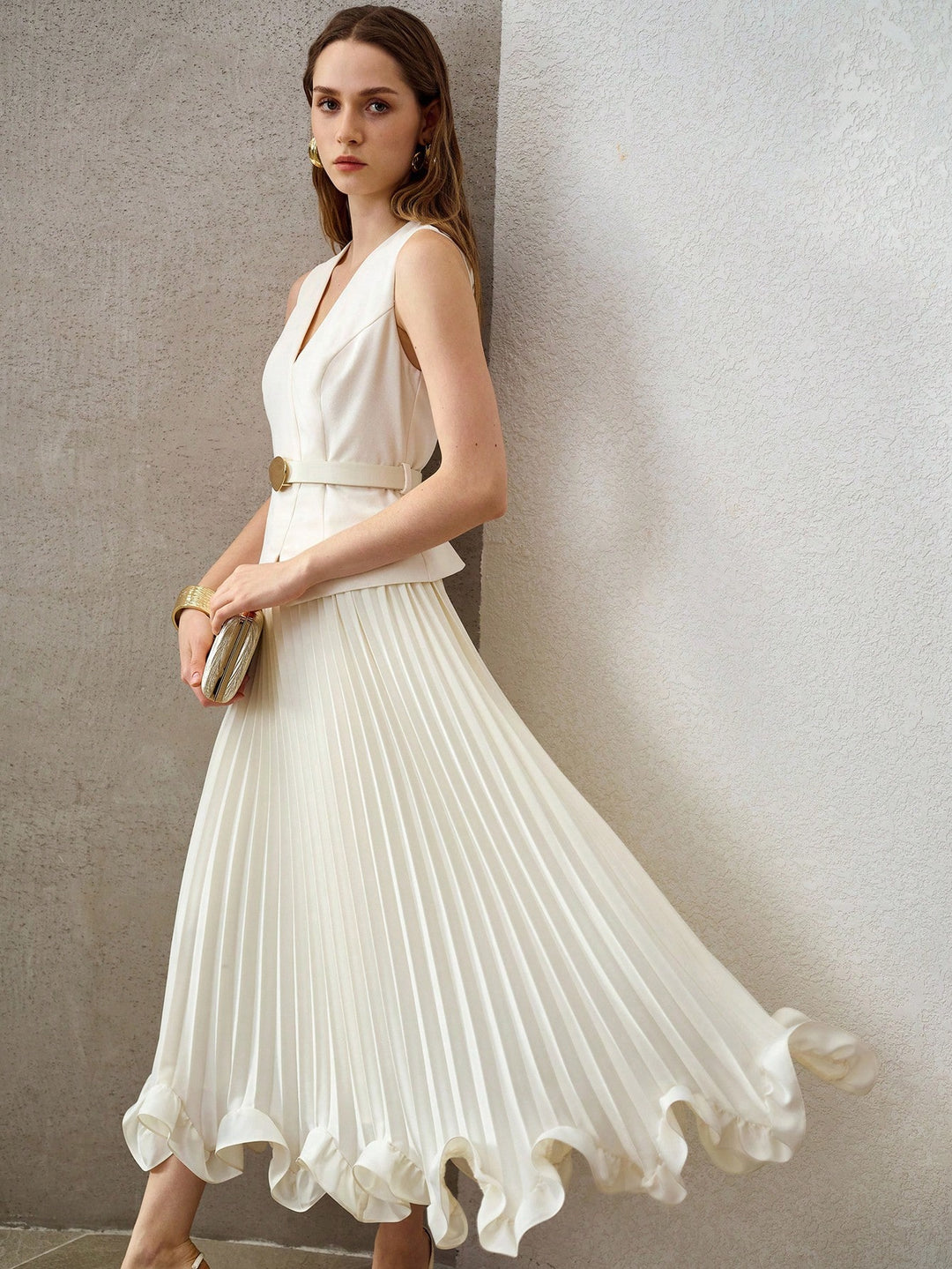 Rochie maxi SHEIN, bej