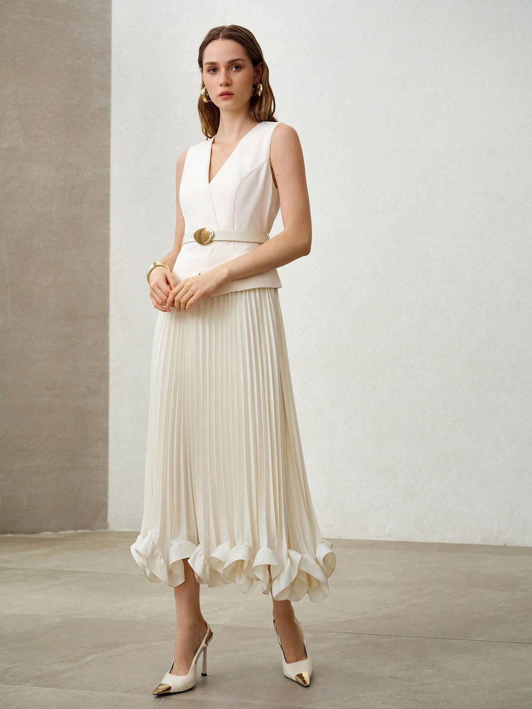 Rochie maxi SHEIN, bej