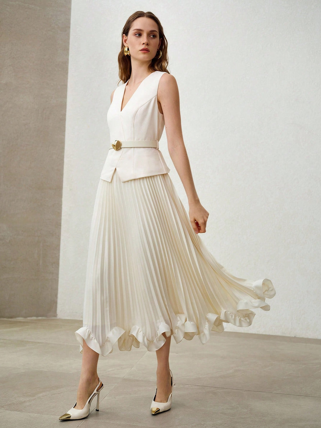 Rochie maxi SHEIN, bej