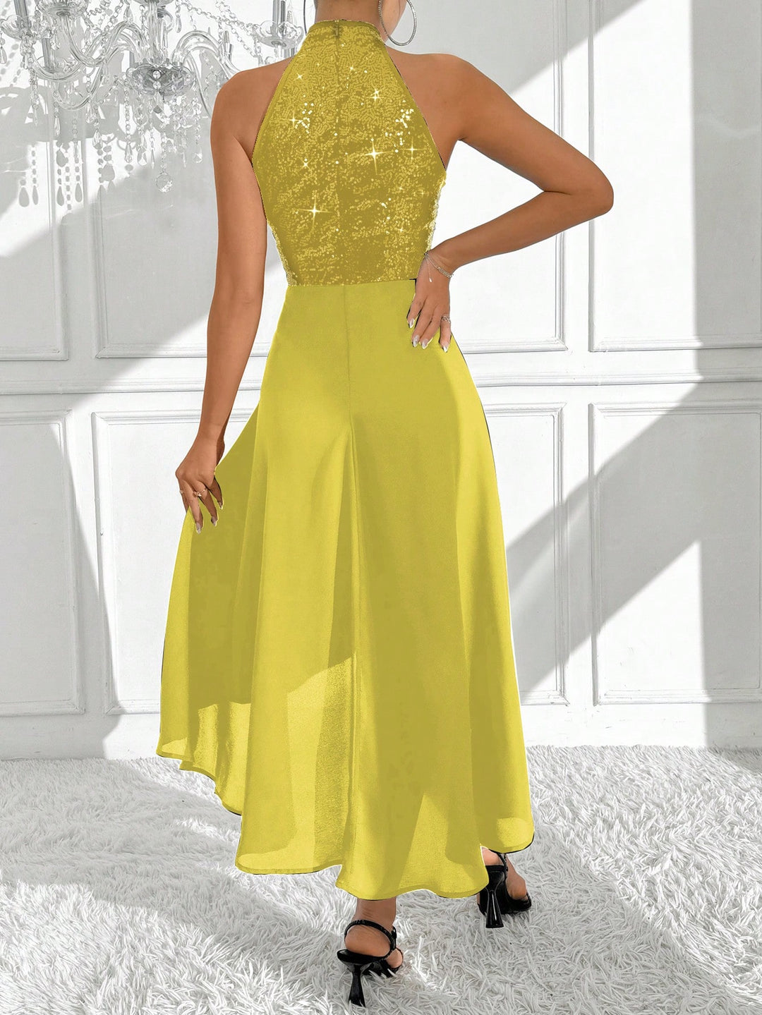 Rochie midi SHEIN, galben