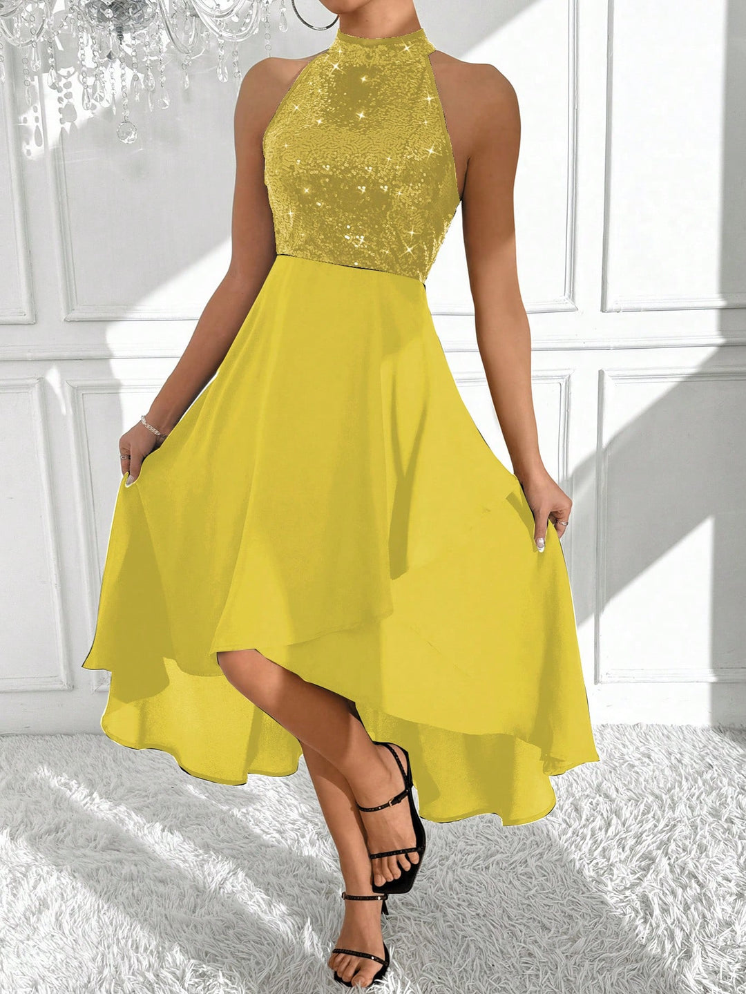 Rochie midi SHEIN, galben