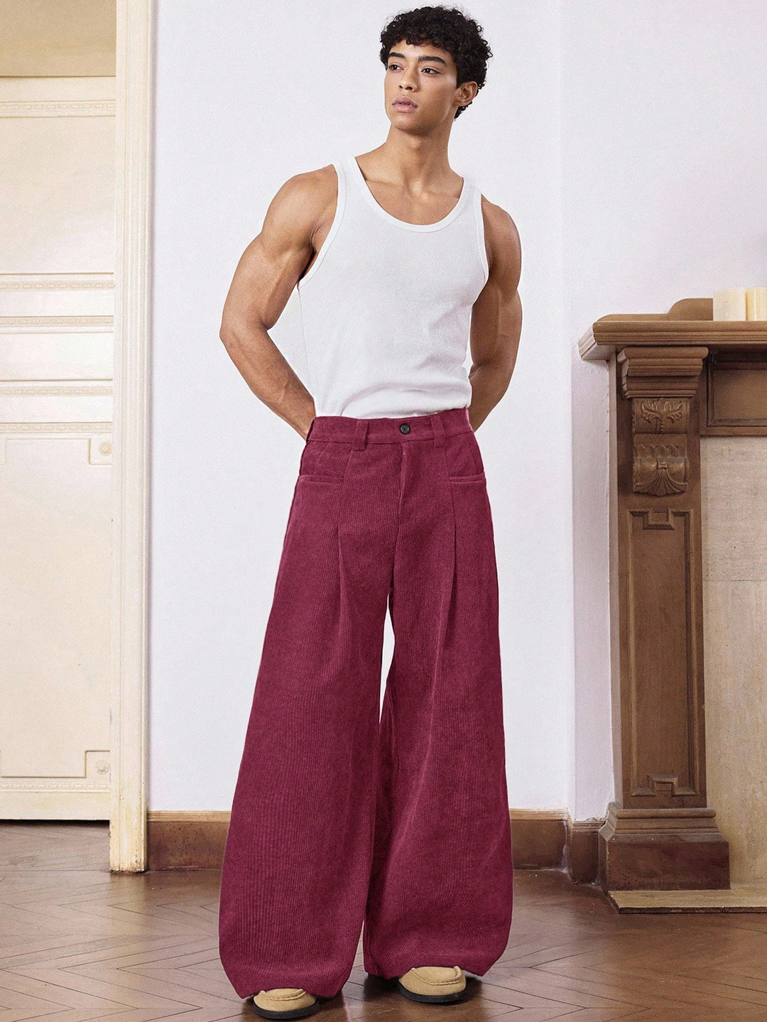 Pantalon SHEIN, vișiniu