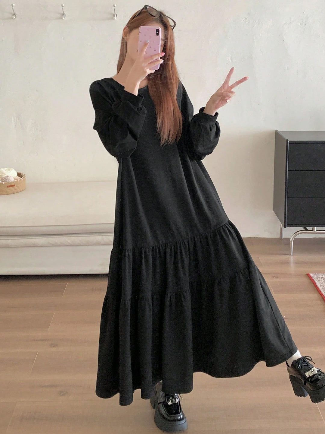 Rochie midi SHEIN, negru