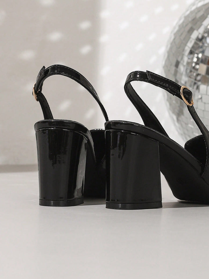 Pantofi cu toc SHEIN, negru