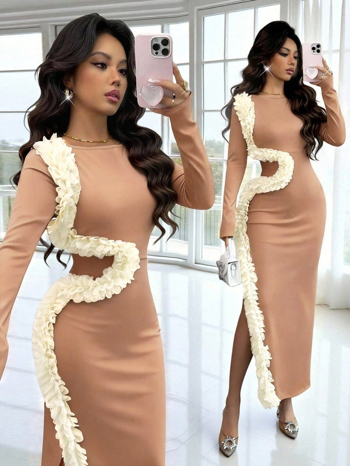 Rochie maxi SHEIN, kaki