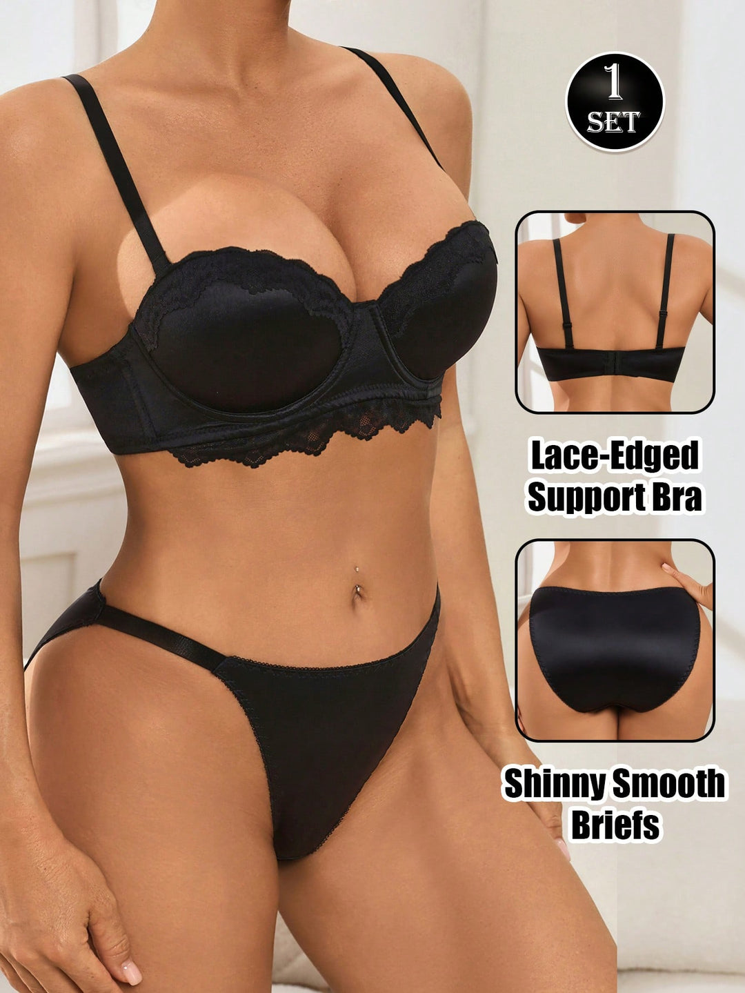 Set lenjerie SHEIN, negru