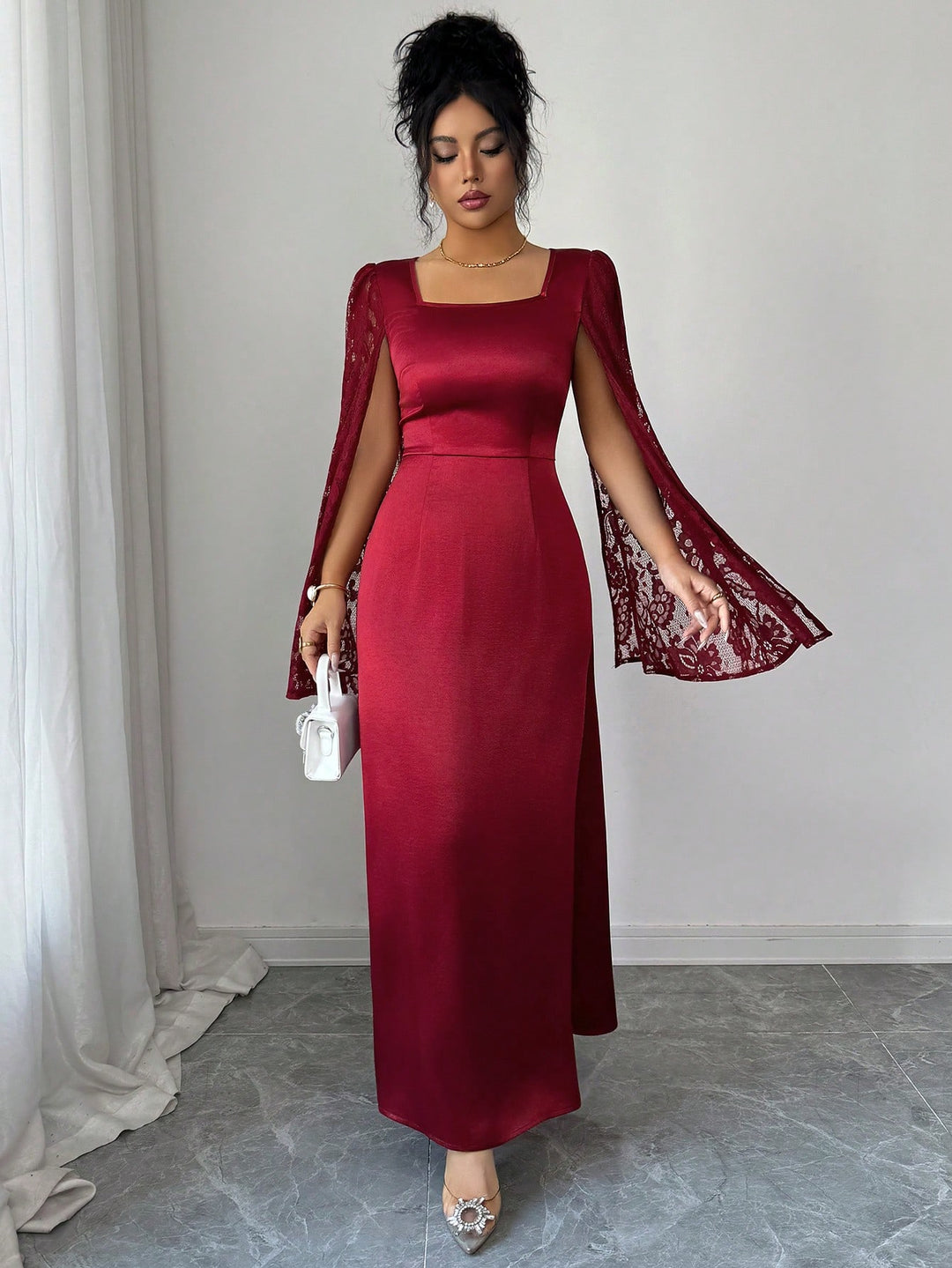 Rochie maxi SHEIN, vișiniu