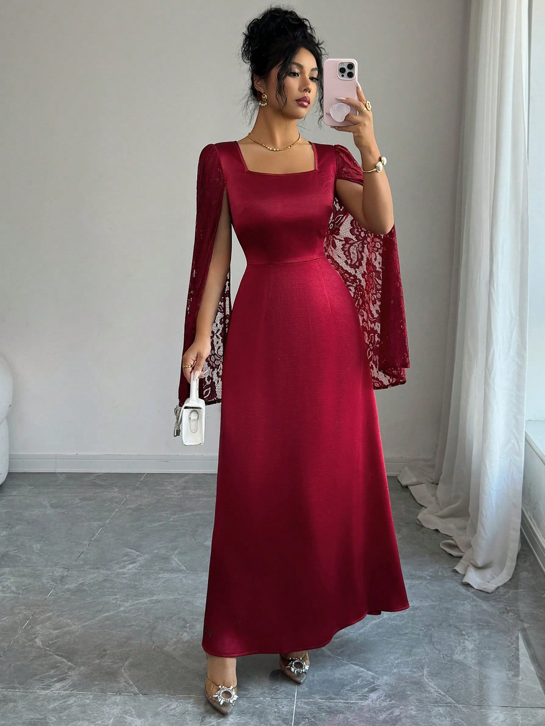 Rochie maxi SHEIN, vișiniu