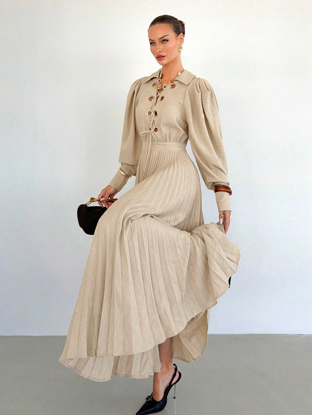 Rochie maxi SHEIN, bej