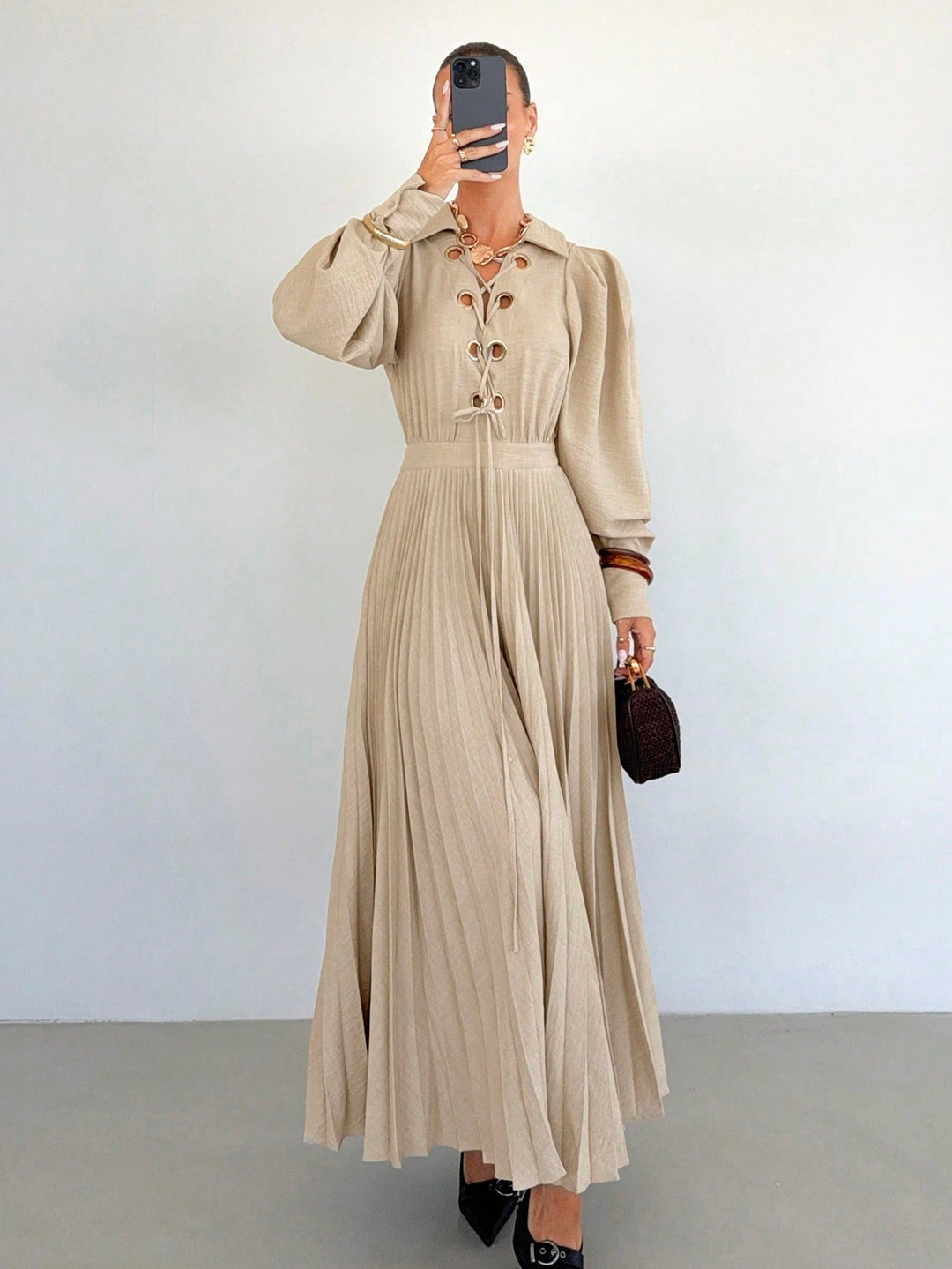 Rochie maxi SHEIN, bej