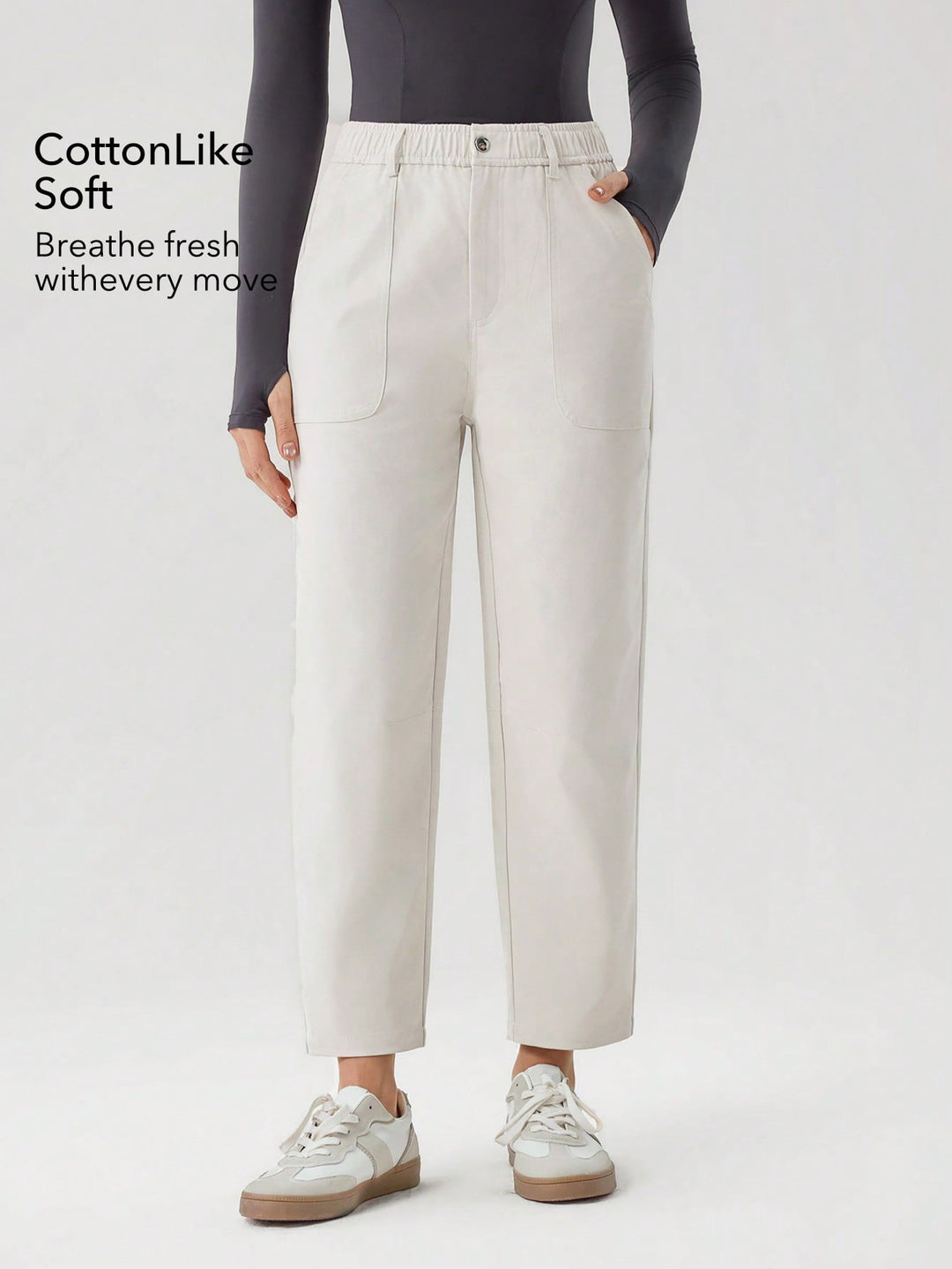 Pantaloni SHEIN, alb
