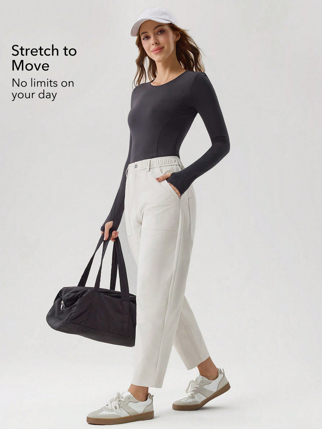 Pantaloni SHEIN, alb