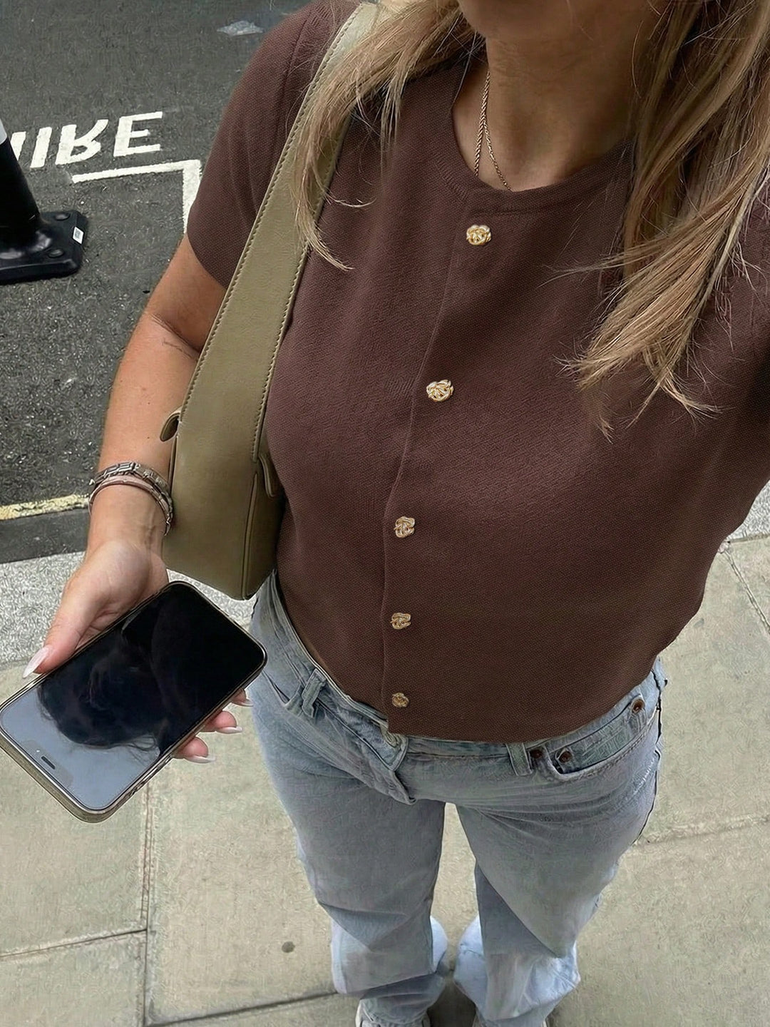 Cardigan SHEIN, maro