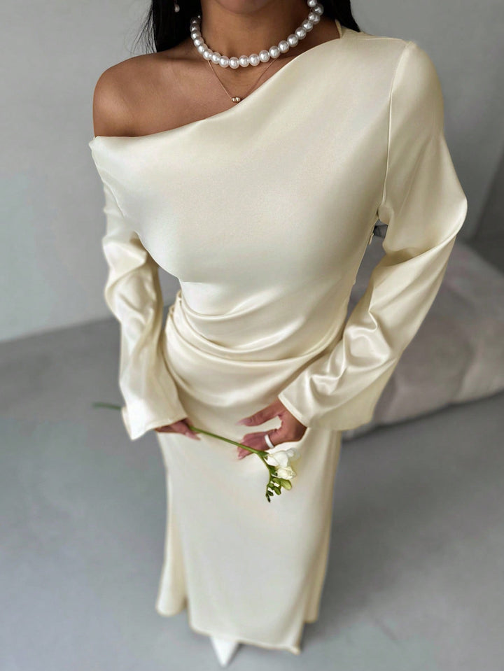 Rochie maxi SHEIN, crem