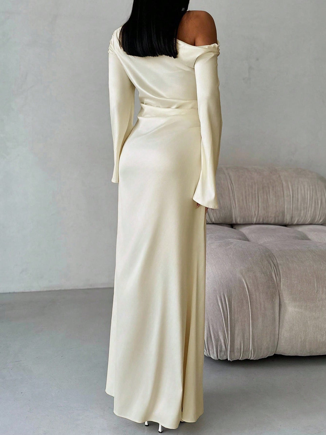 Rochie maxi SHEIN, crem