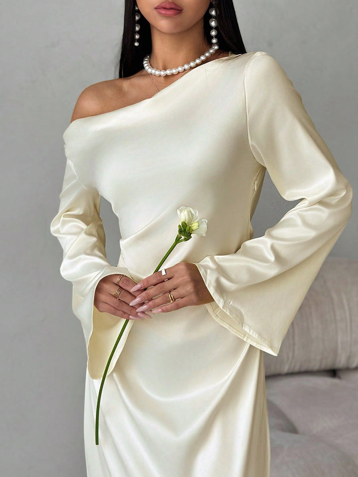 Rochie maxi SHEIN, crem