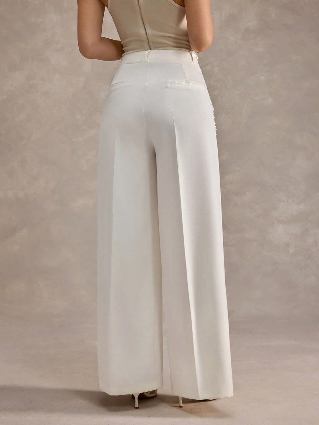 Pantaloni SHEIN, alb