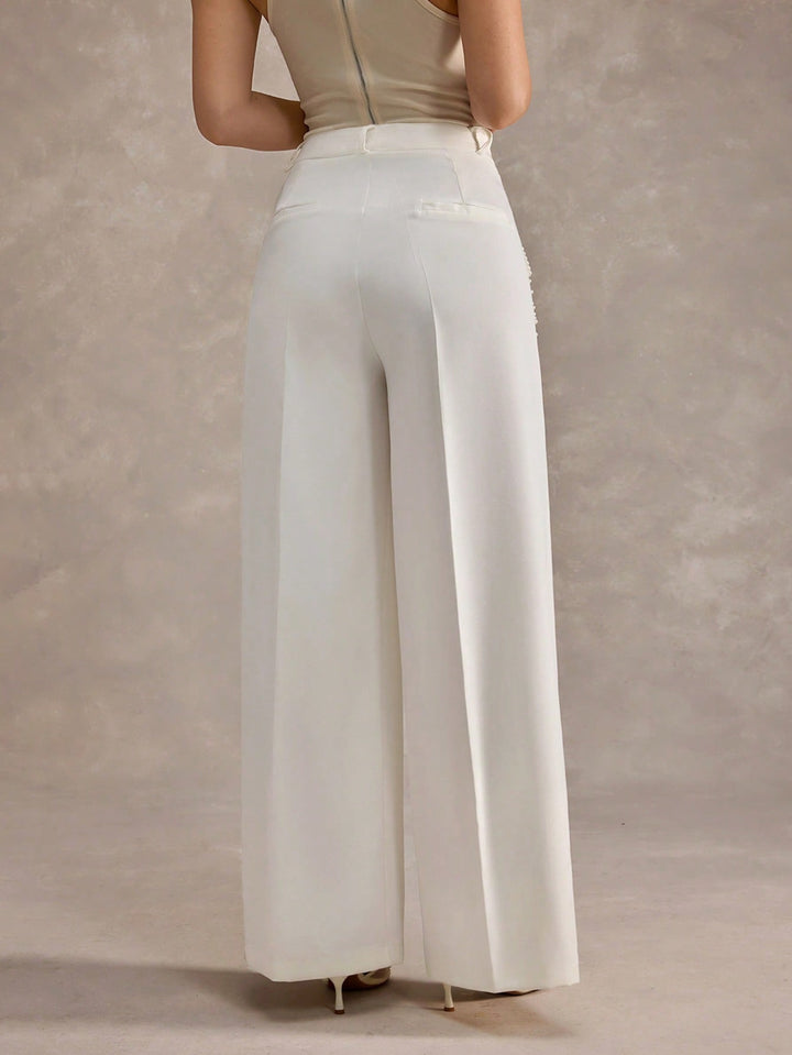 Pantaloni SHEIN, alb