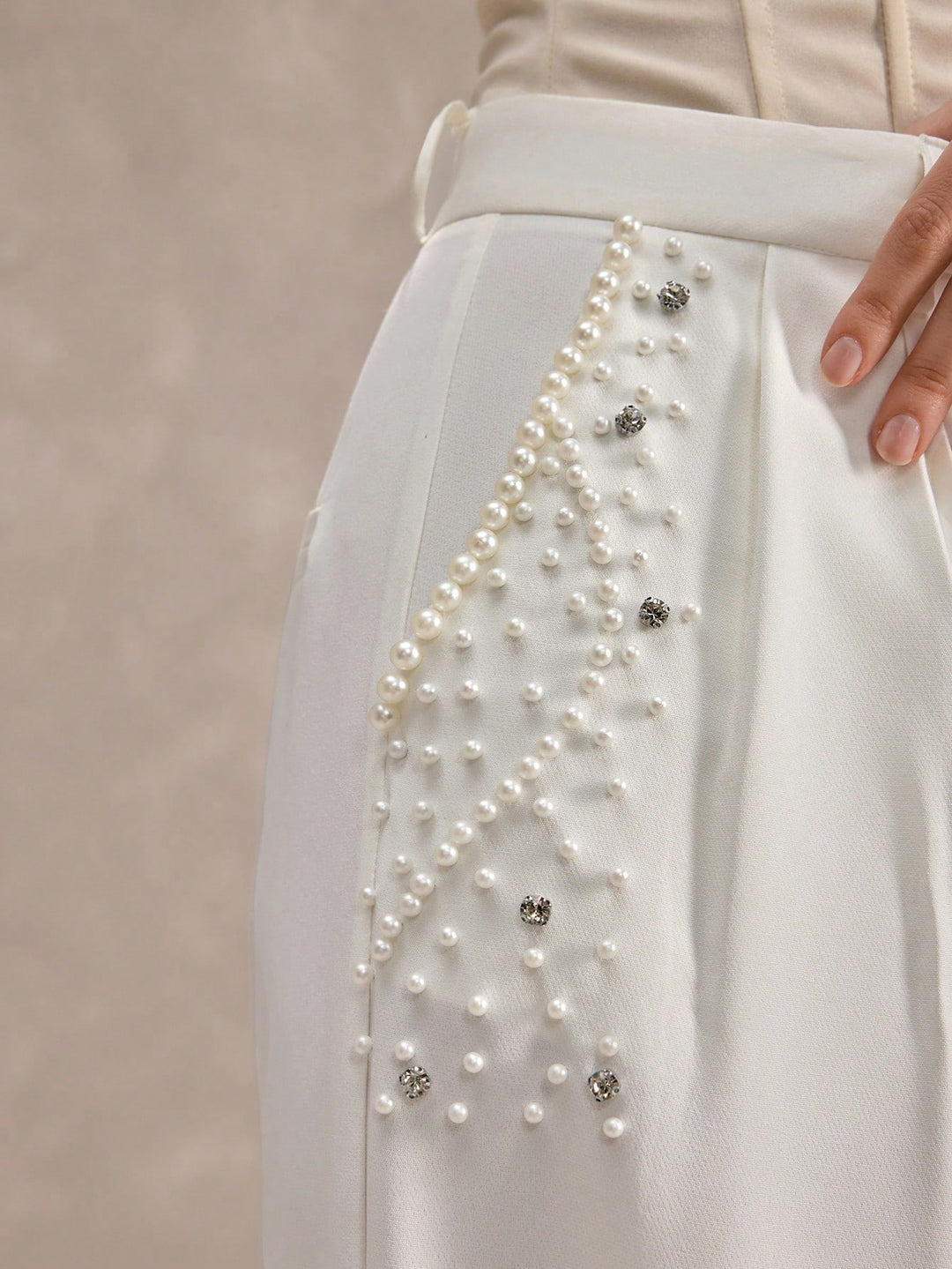 Pantaloni SHEIN, alb