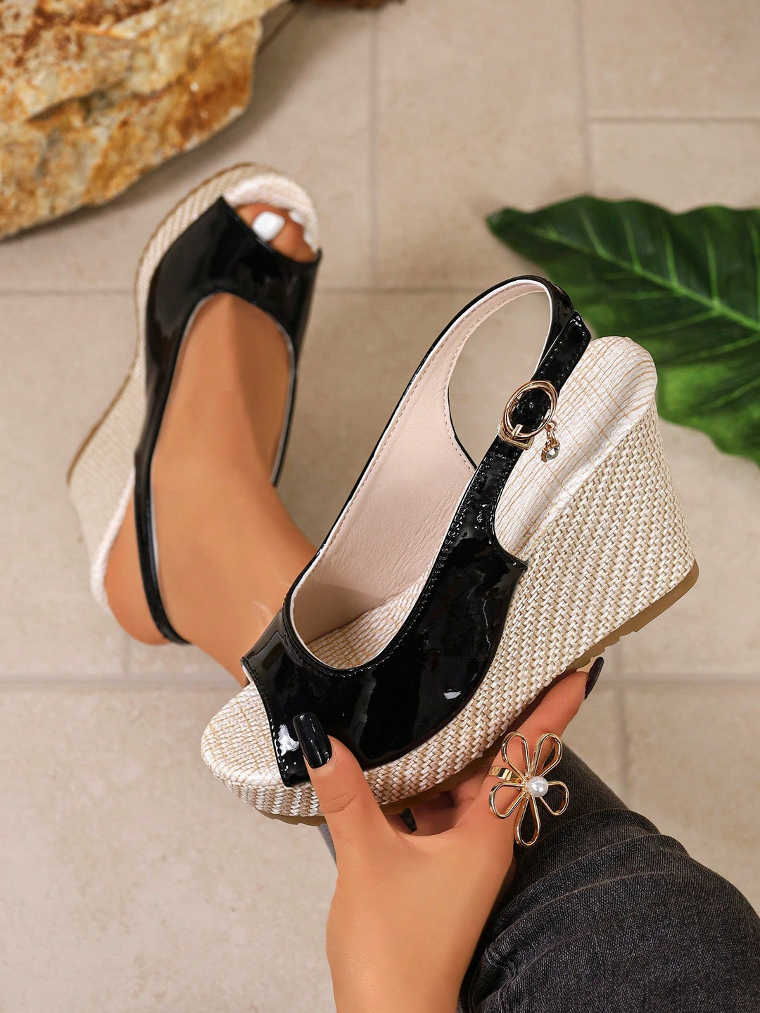 Sandale SHEIN, negru