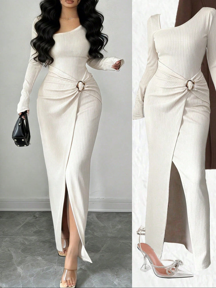 Rochie maxi SHEIN, crem