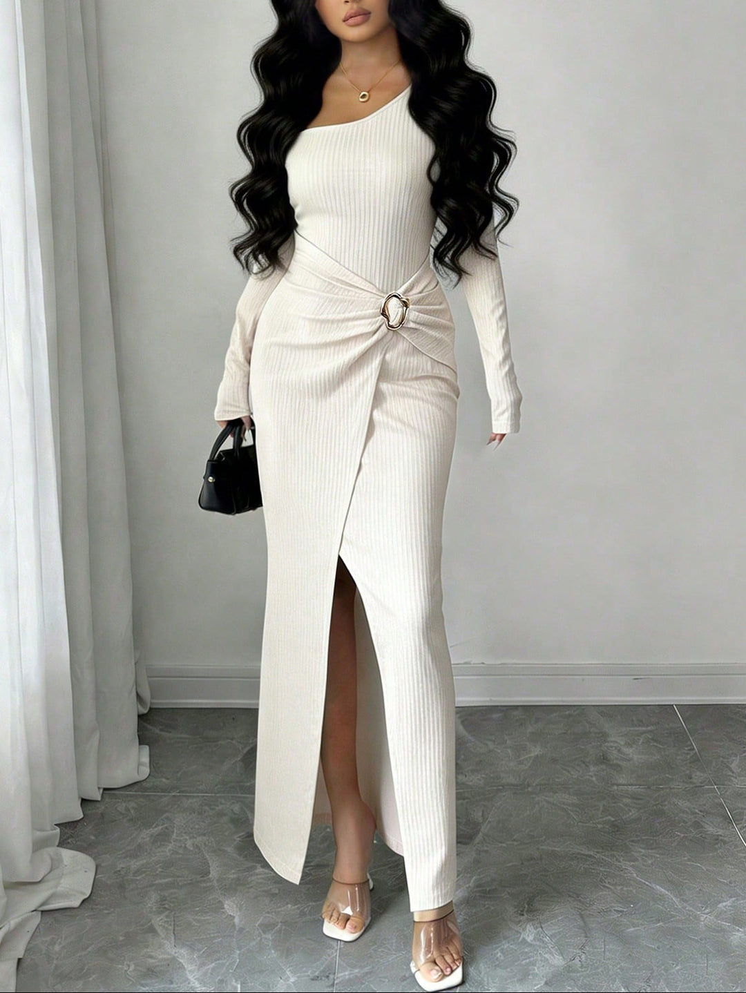 Rochie maxi SHEIN, crem