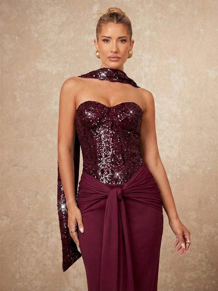 Rochie maxi SHEIN, vișiniu