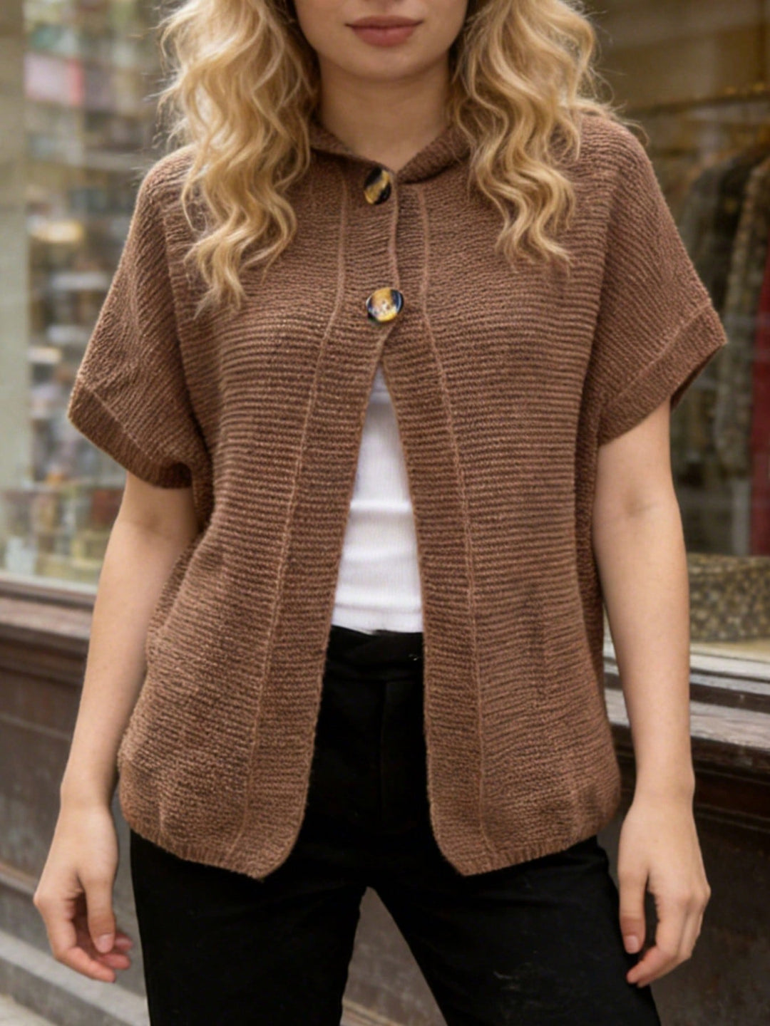 Cardigan SHEIN, maro