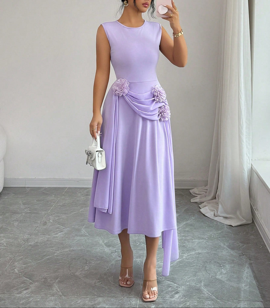 SHEIN midi ruha, lila