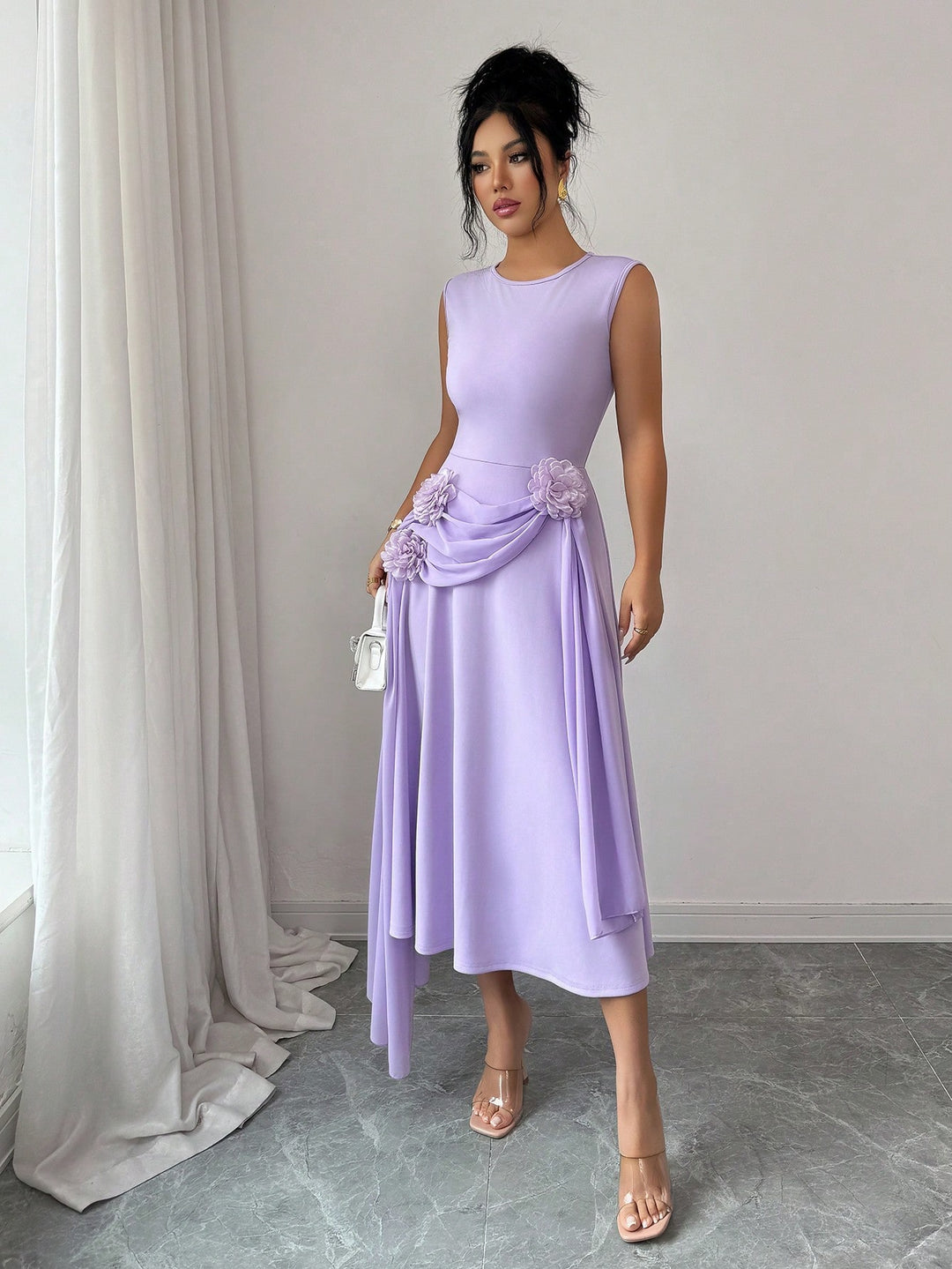 SHEIN midi ruha, lila