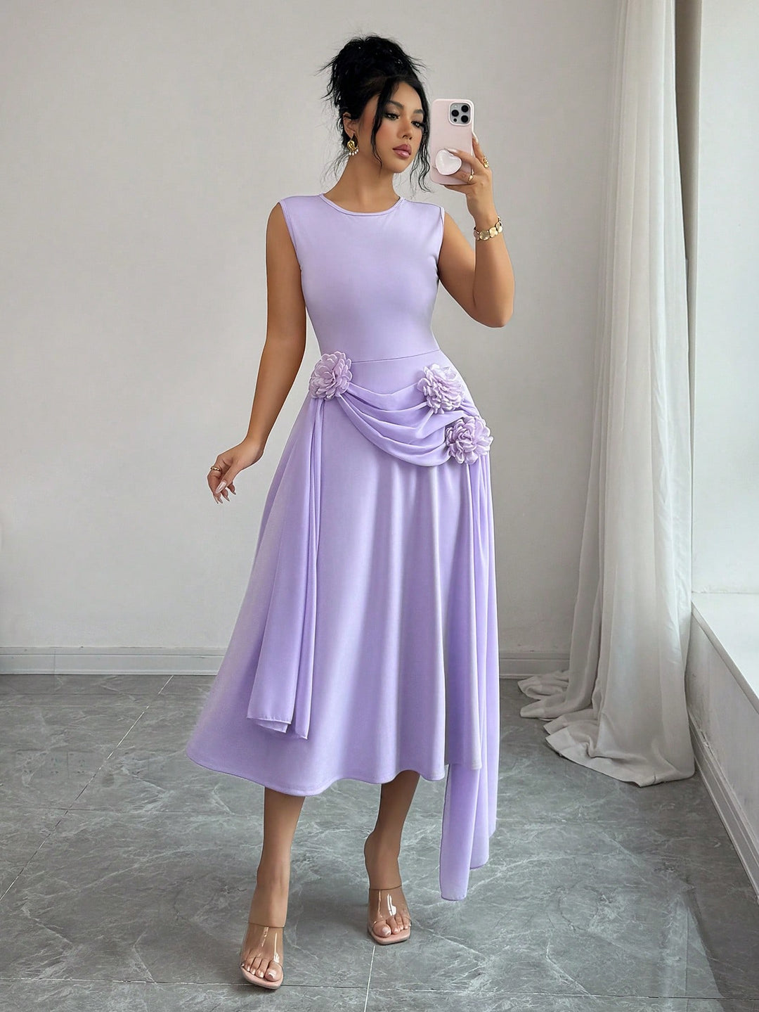 SHEIN midi ruha, lila