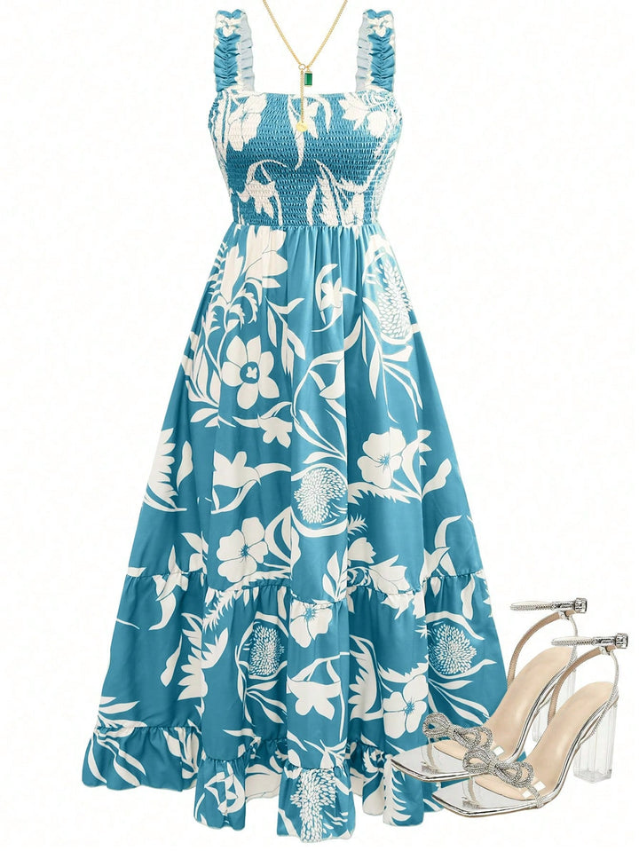Rochie maxi SHEIN, turcoaz