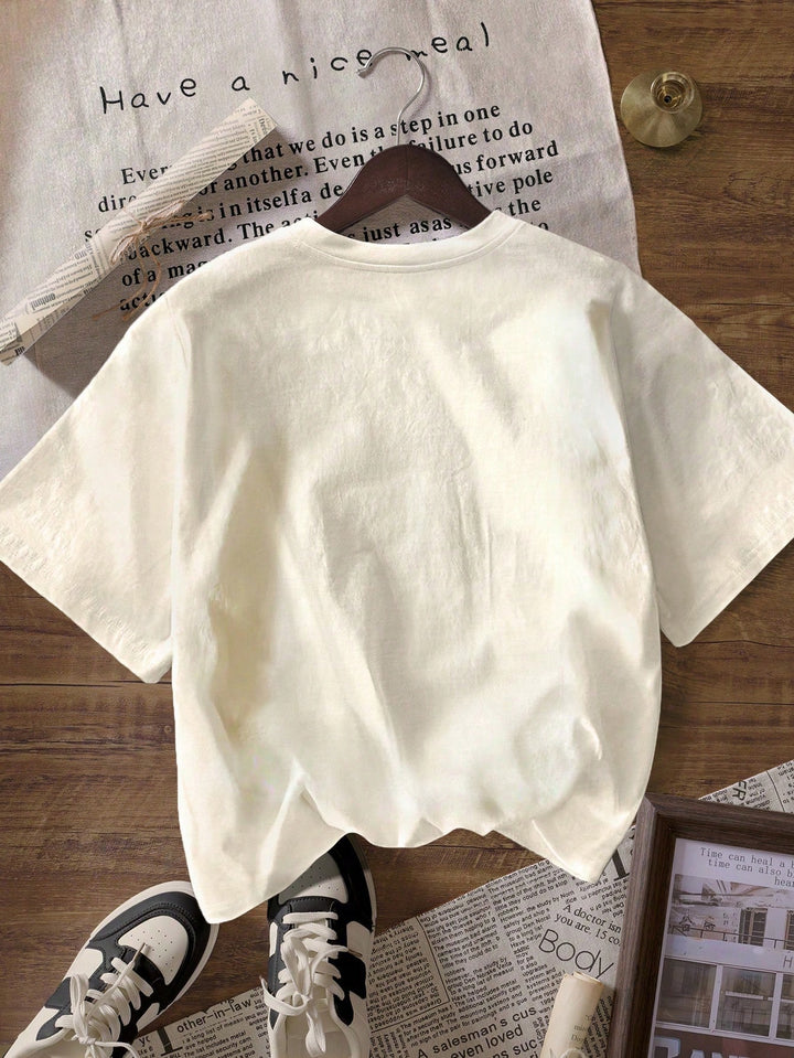 Tricou SHEIN, crem