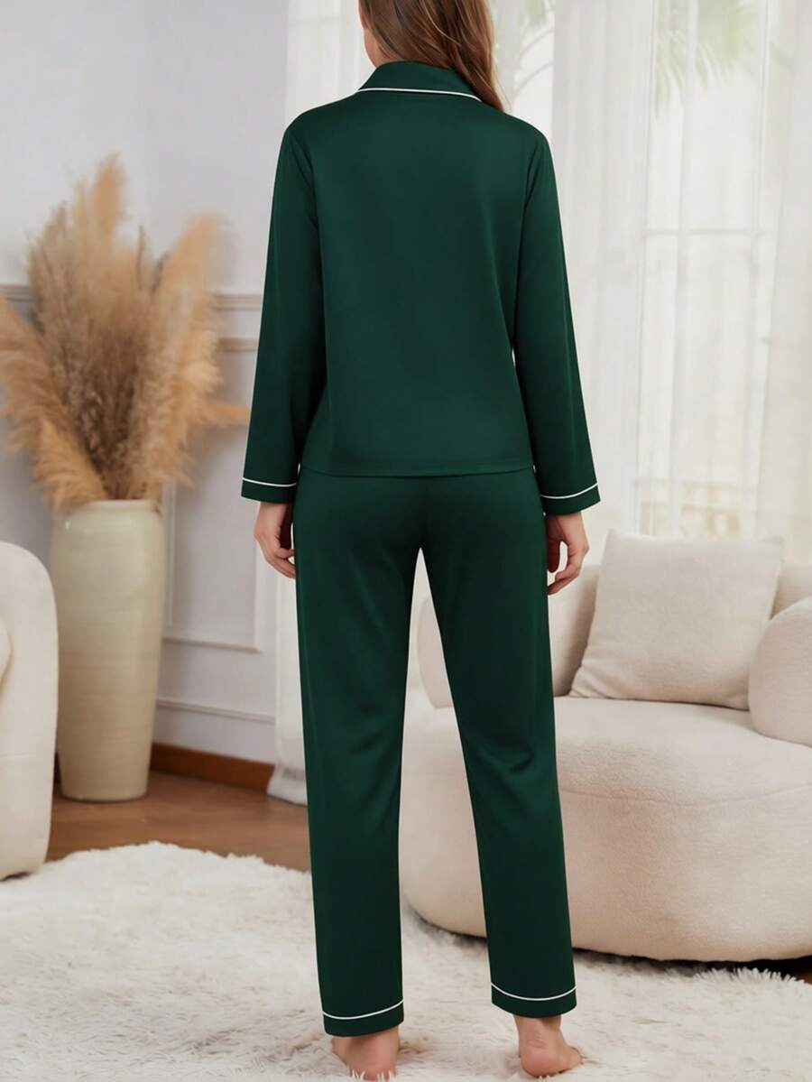 Compleu pijamale SHEIN, verde