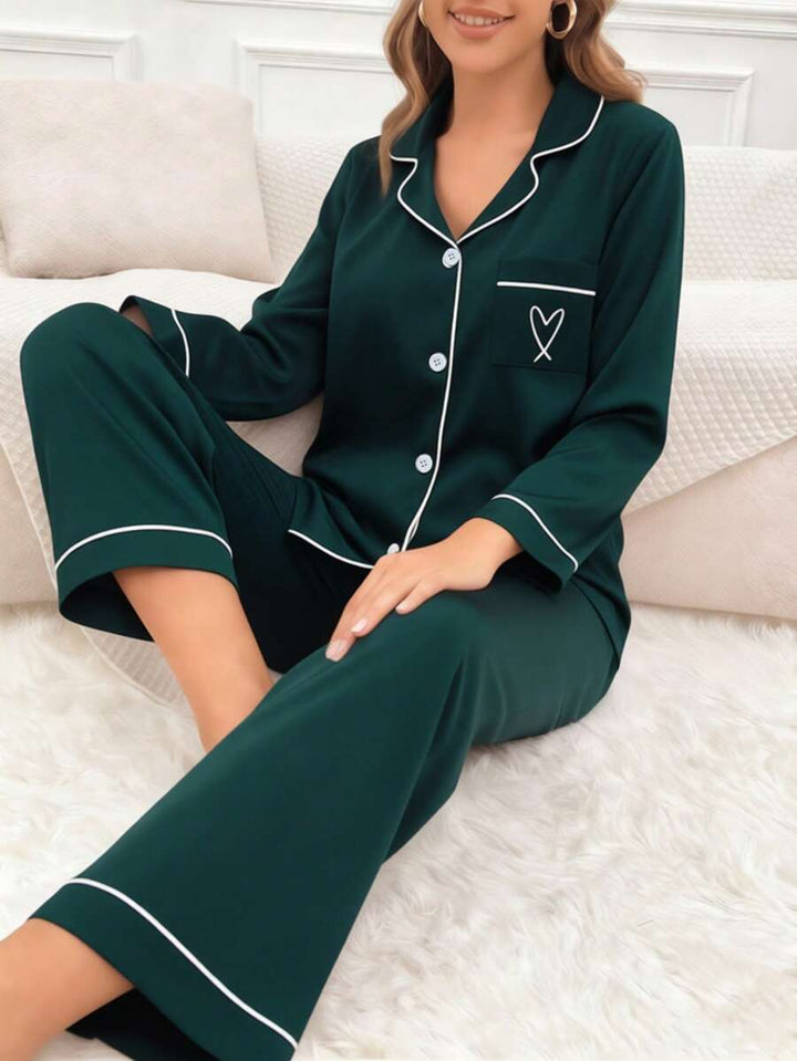 Compleu pijamale SHEIN, verde