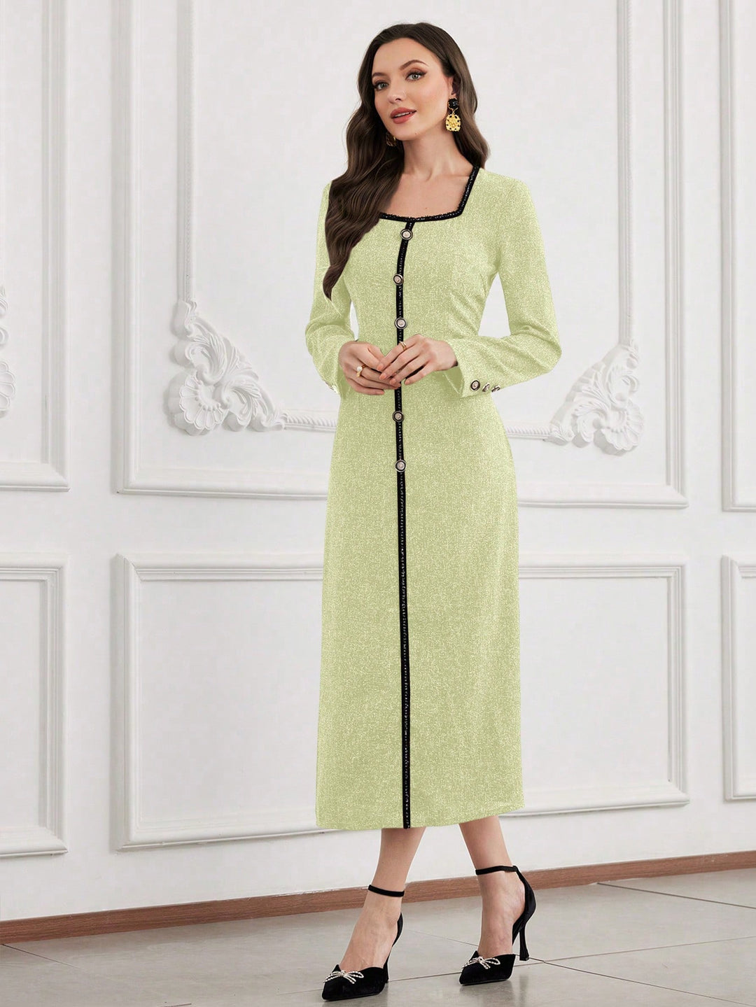Rochie midi SHEIN, galben