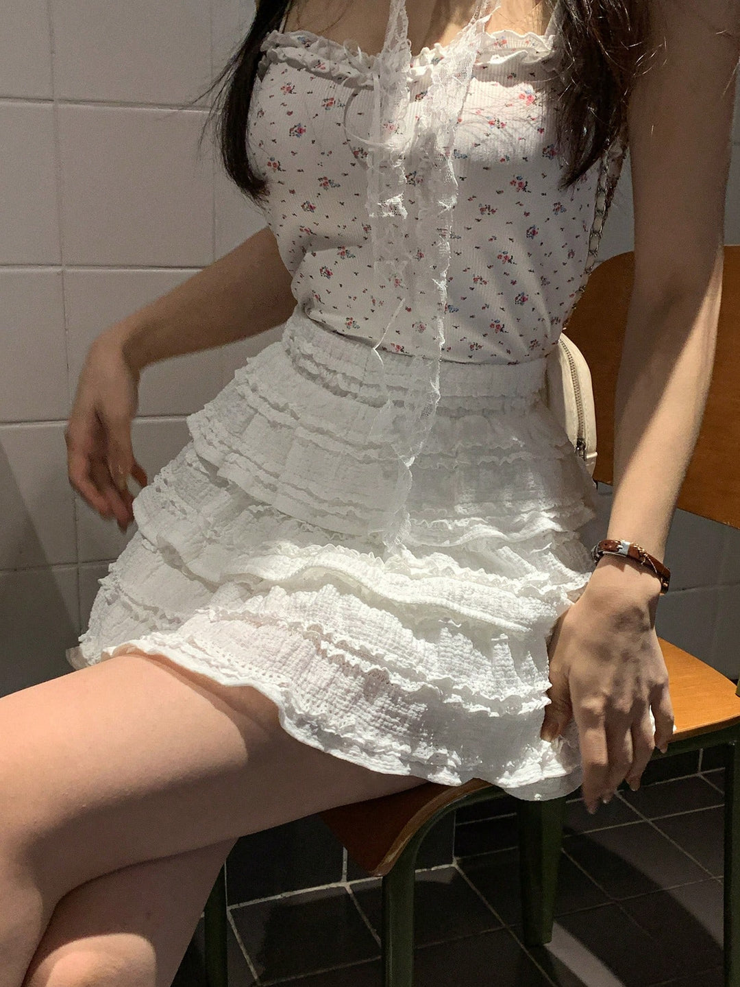 Pantaloni scurți SHEIN, alb