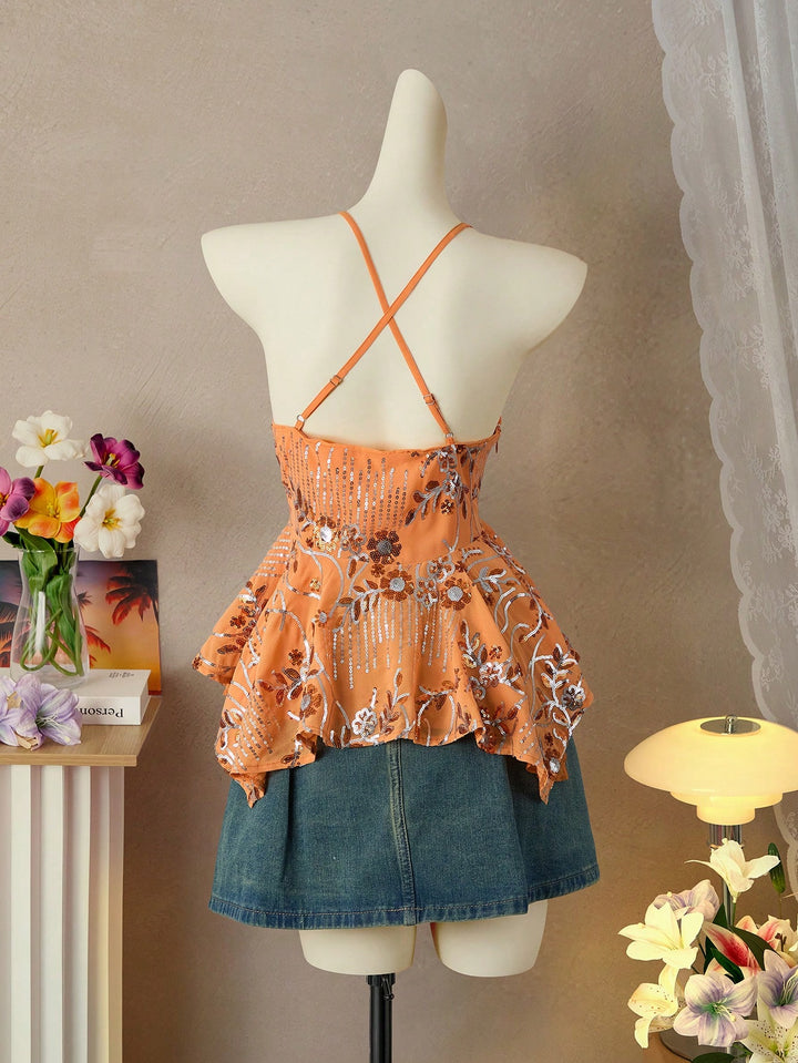 Top SHEIN, portocaliu