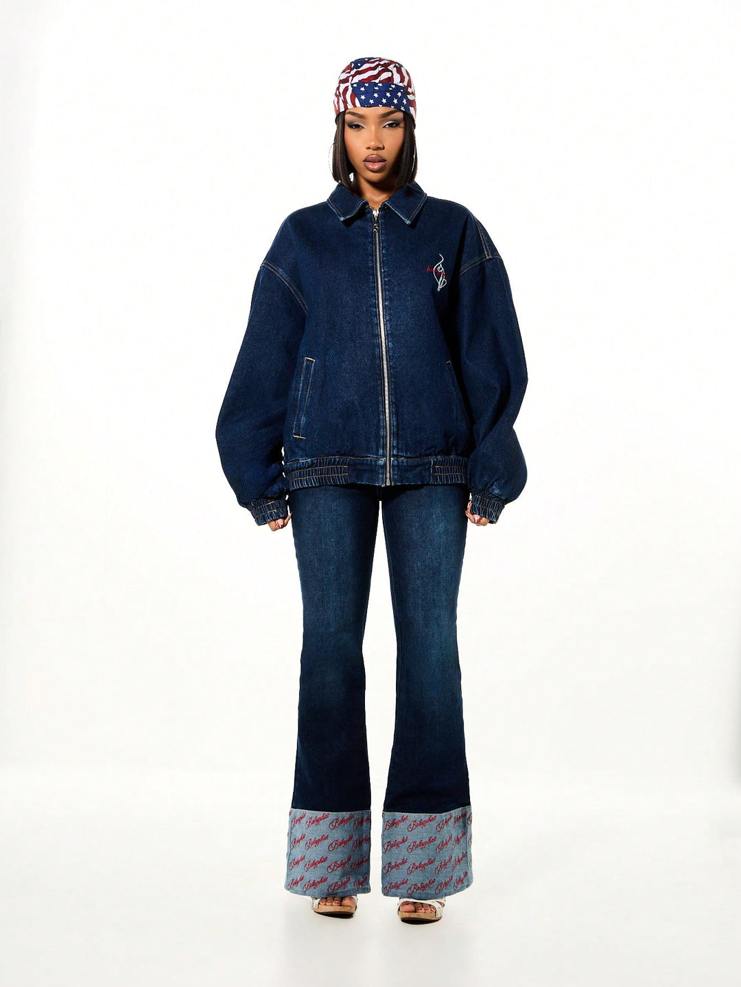 Jachetă de denim SHEIN, albastru