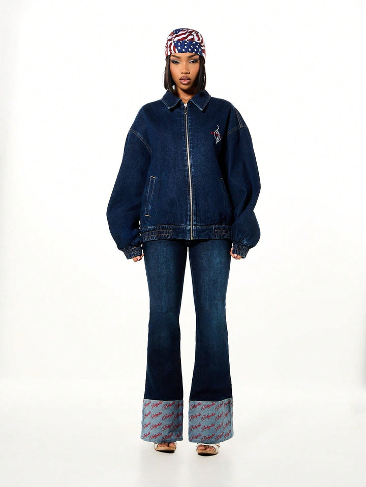 Jachetă de denim SHEIN, albastru