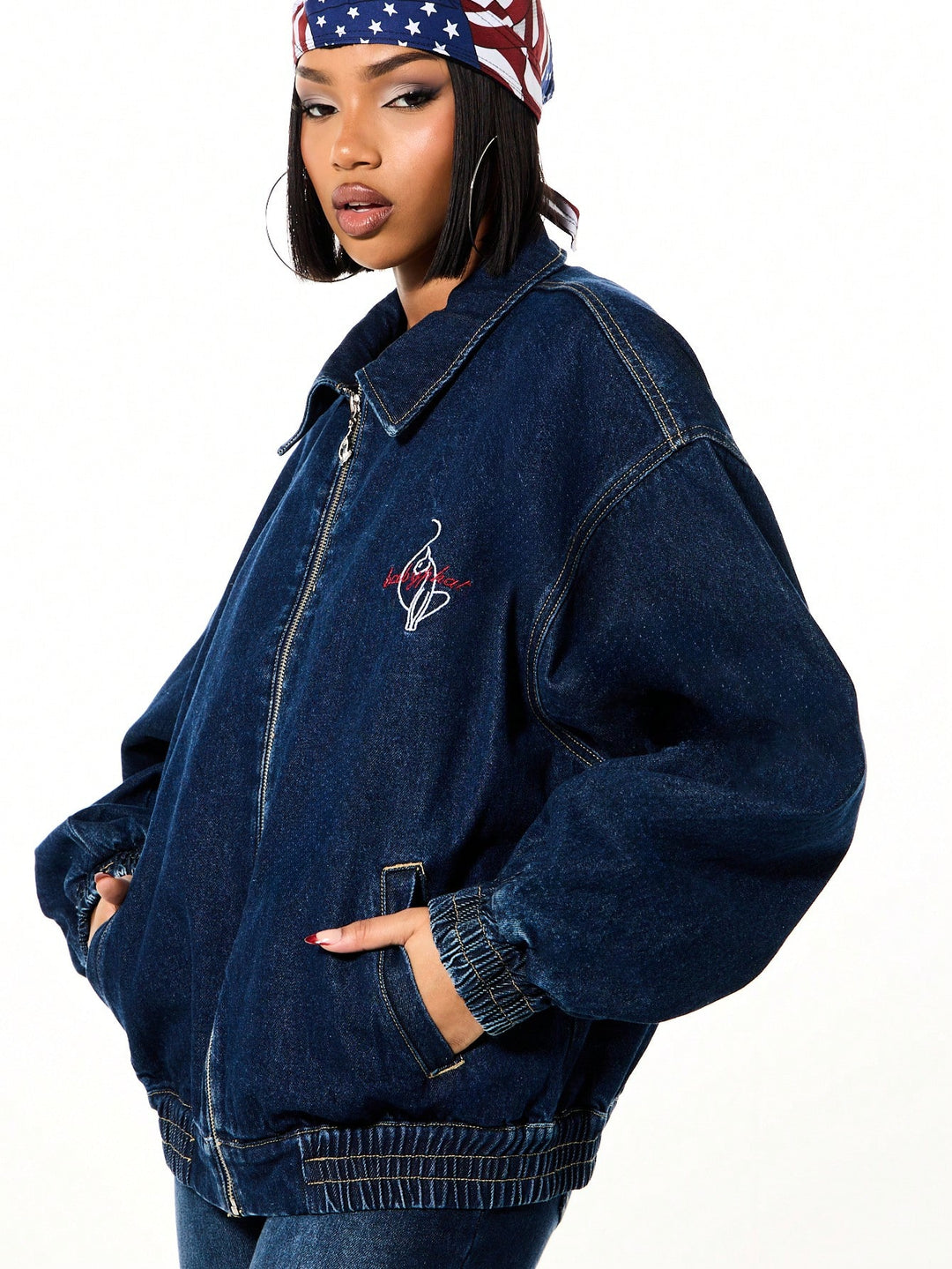 Jachetă de denim SHEIN, albastru