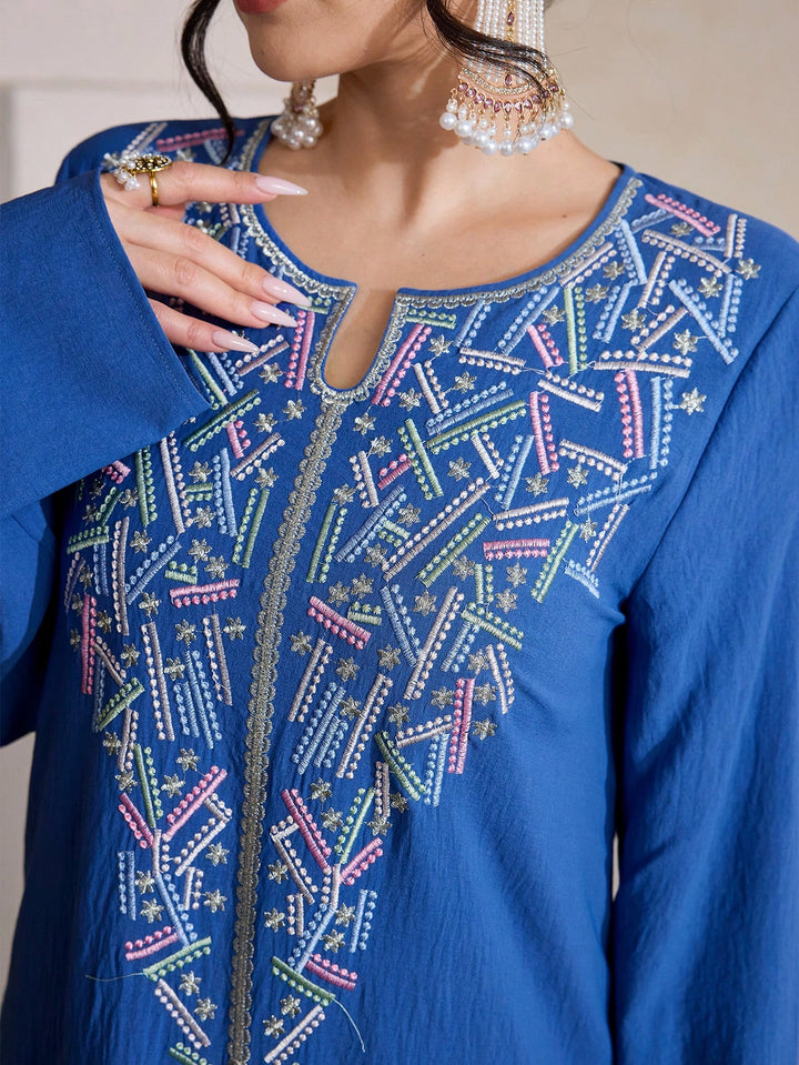 Set caftan și jalabiya SHEIN, albastru