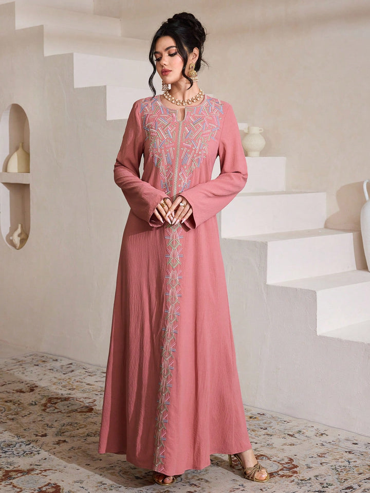 Set caftan și jalabiya SHEIN, roz