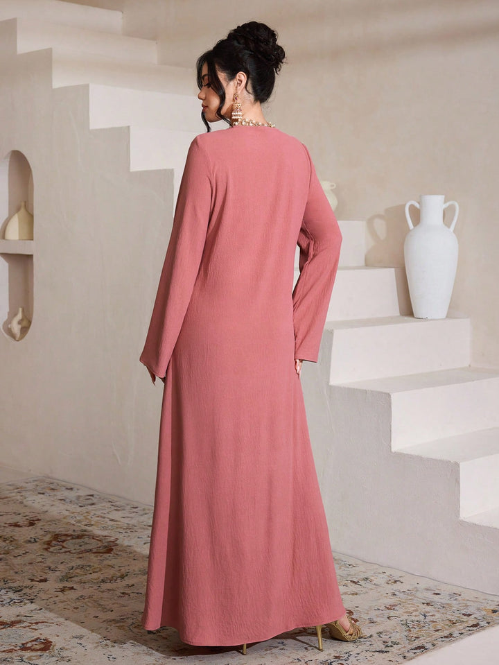 Set caftan și jalabiya SHEIN, roz