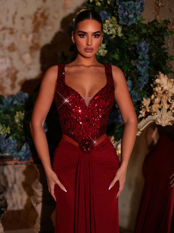 Rochie de ocazie SHEIN, vișiniu