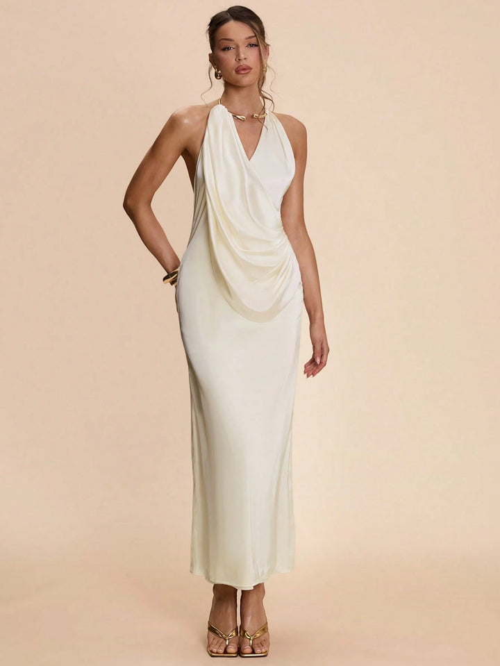 Rochie maxi SHEIN, crem