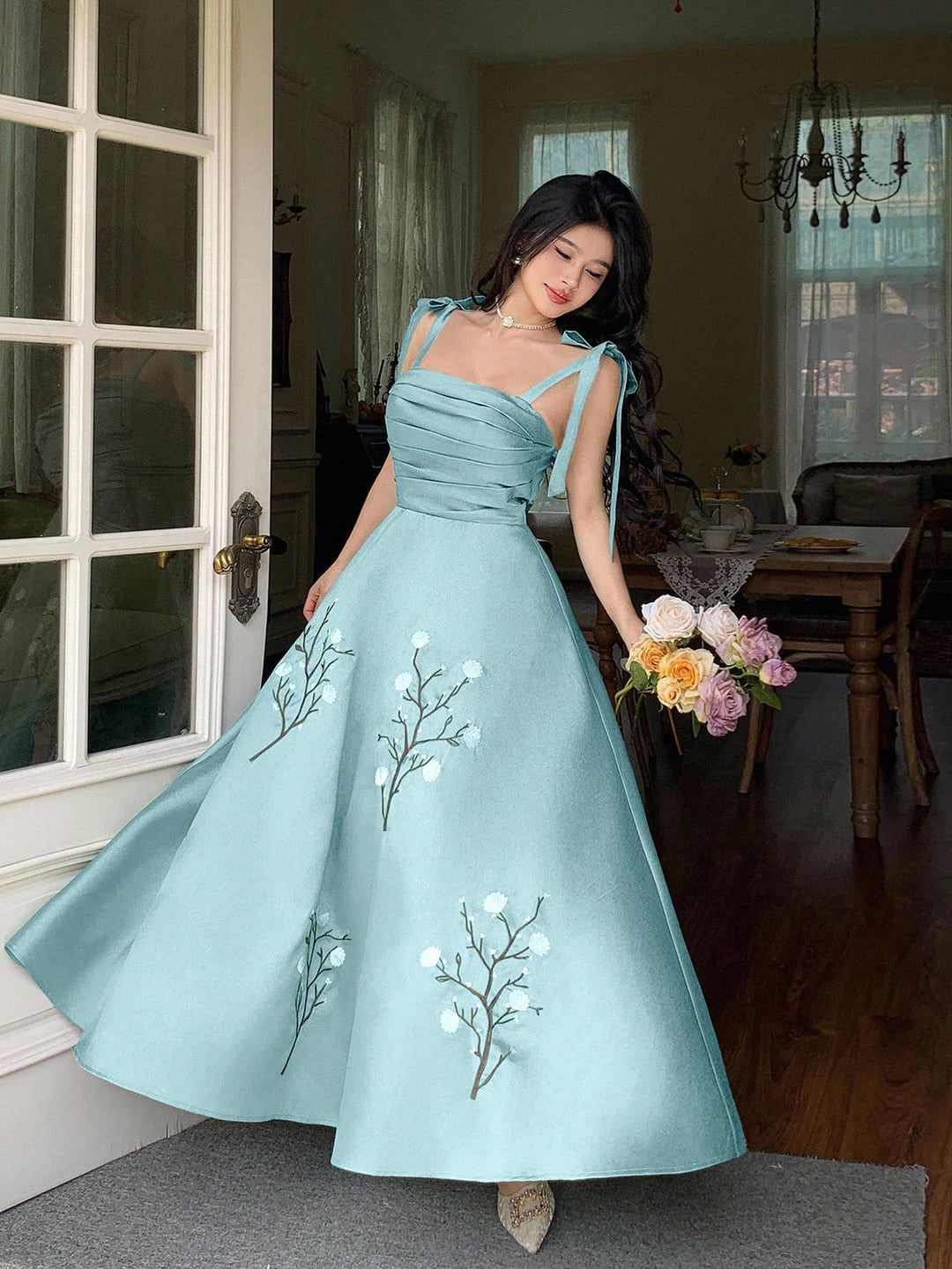 Rochie maxi SHEIN, turcoaz