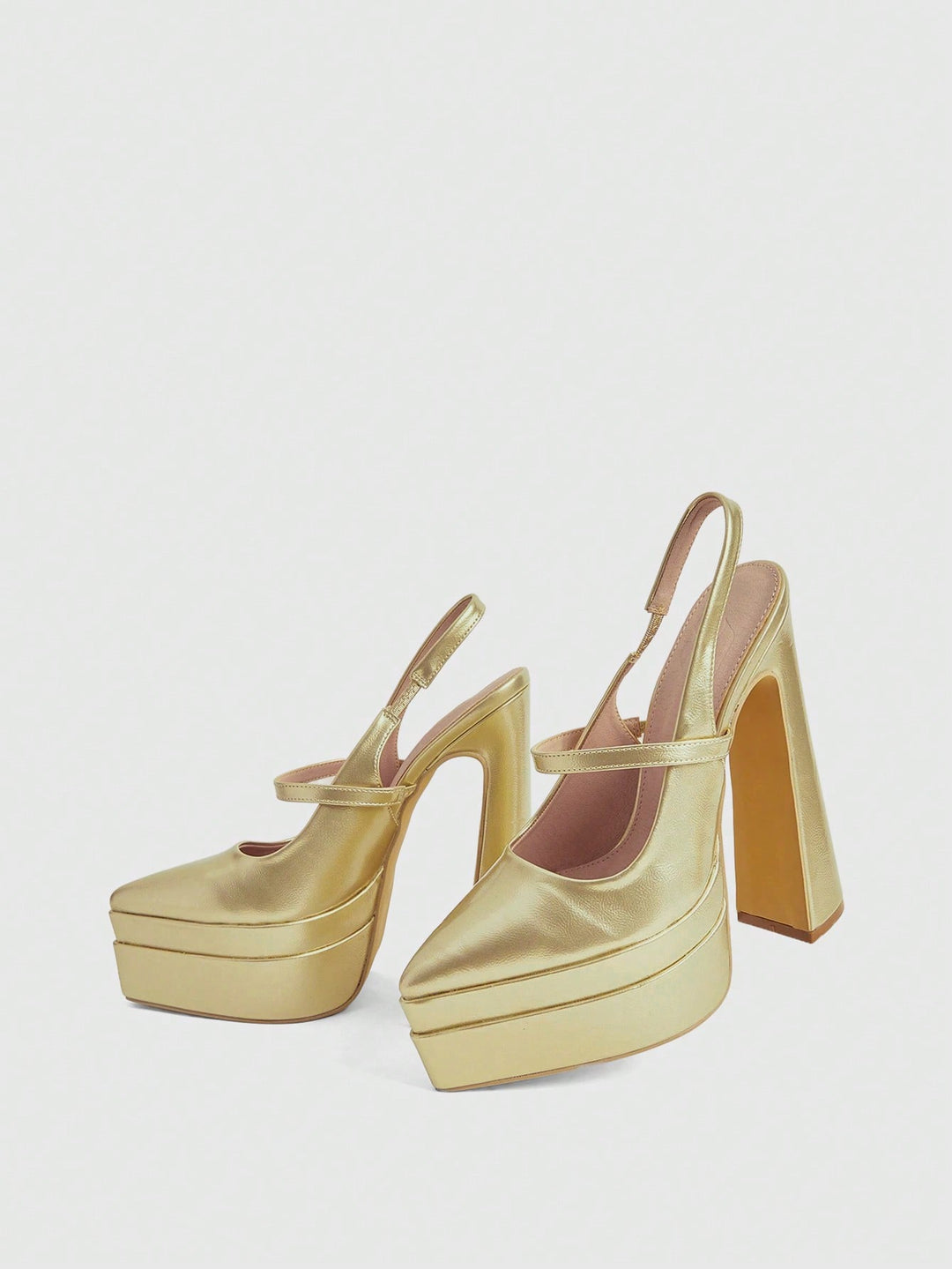 Pantofi cu toc SHEIN, auriu