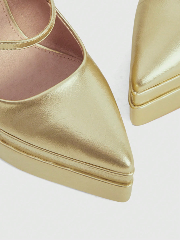 Pantofi cu toc SHEIN, auriu